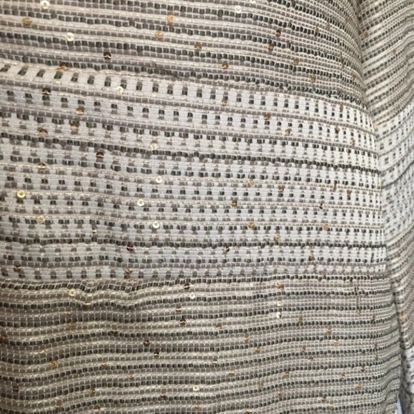 Chico’s Sz 2 Gold Silver Blazer Jacket Holiday - Picture 7 of 8